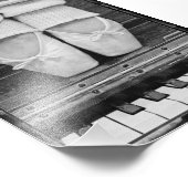 Piano Ballet Duet, zwart en wit, klein Foto Afdruk (Hoek)