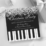 Piano Bar Kerstfeest Zilveren Lichten Kaart<br><div class="desc">Elegante Piano Bar Christmas Party / Wedding / Dinner Party Invitation sjabloon met Silver Shimmering Lights. Maak indruk op je vrienden met dit verfijnde en elegante uitnodigingsontwerp. Volledig aanpasbaar!</div>