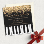 Piano Bar-kerstfeestjes met gouden lampjes Kaart<br><div class="desc">Elegant Piano Bar Kerstparty / Wedding / Dinner Party Invitation sjabloon met Gold Shimmering Lichten. Druk uw vrienden met dit verfijnde en elegante uitnodigingsontwerp. Volledig aanpasbaar!</div>