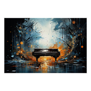 Piano Beauty, AI-gegenereerde fantasie, Perfect Poster