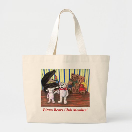 Piano Beren Character Piano Music Canvas tas (Voorkant)