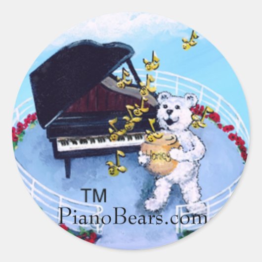 Piano Beren Verhalen Sticker (Voorkant)