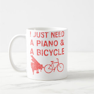 Piano Bicycle 	 Bike Pianist Cyclist Instrument Gi Koffiemok