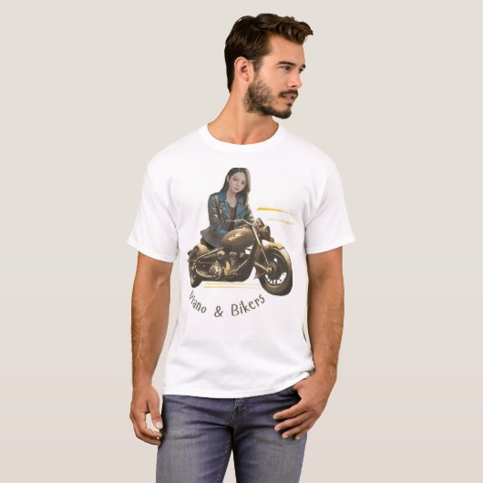 Piano & Bikers T-shirt (Voorkant volledig)