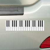 Piano Black en White Bumpersticker (Op auto)