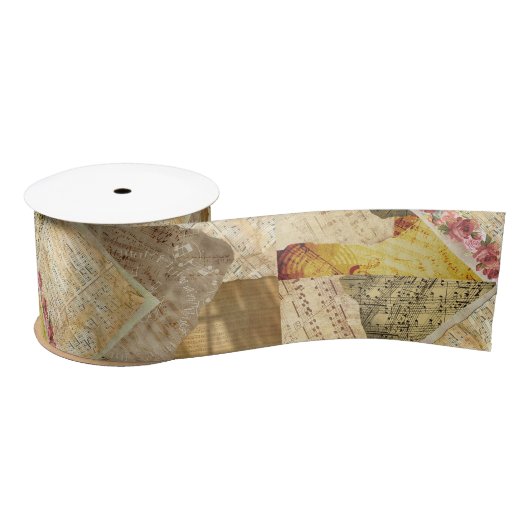  Piano Bladmuziek Musical Notes Ribbon Satijnen Lint (Spoel)