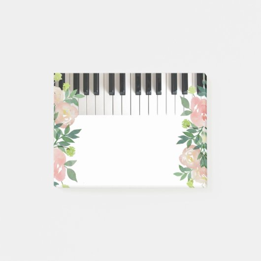 Piano Bloemenmuziek Design Post-it® Notes (Voorkant)