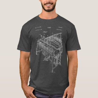 Piano Blueprint Vintage Music Keyboard Pianist T-shirt