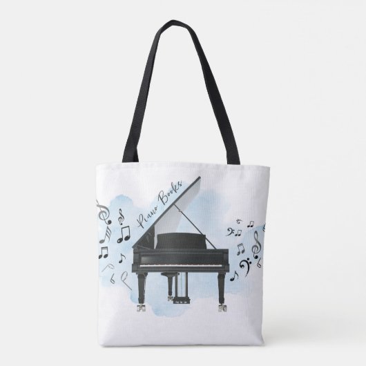 Piano Boeken Muzieknoten Canvas tas (Achterkant)