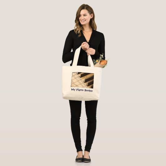 Piano Books Bag Grote Tote Bag (Voorkant (model))