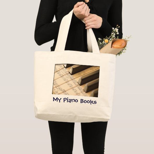 Piano Books Bag Grote Tote Bag (Voorkant (product))