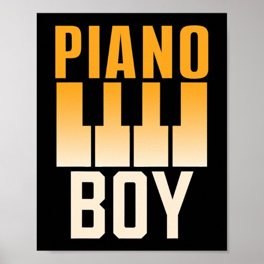 Piano Boy Instrumentspeler Pianist Muzikant Poster (Voorkant)