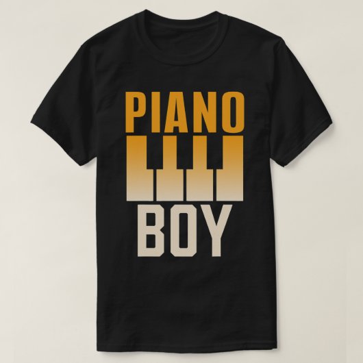 Piano Boy Instrumentspeler Pianist Muzikant T-shirt (Design voorkant)