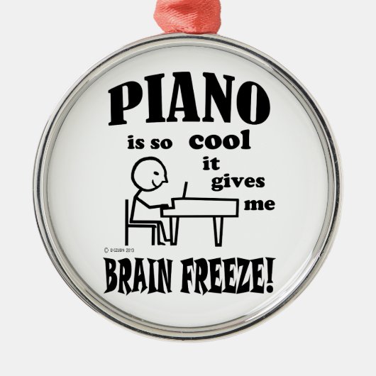 Piano, Brain Freeze Metalen Ornament (Voorkant)