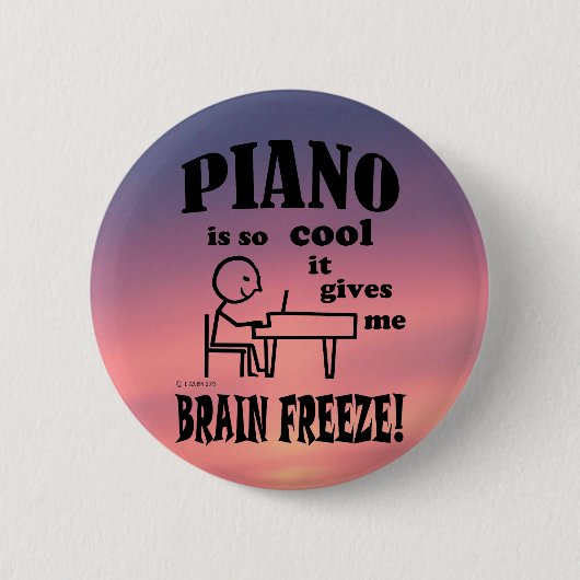 Piano, Brain Freeze Ronde Button 5,7 Cm (Voorkant)