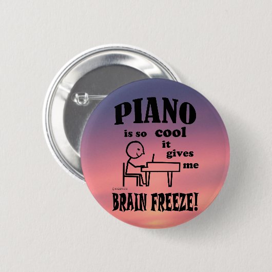 Piano, Brain Freeze Ronde Button 5,7 Cm (Voorkant /achterkant)