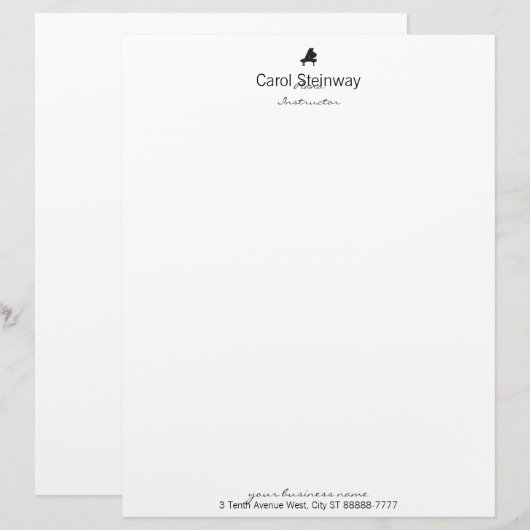 Piano Briefhoofd (Voorkant / Achterkant)