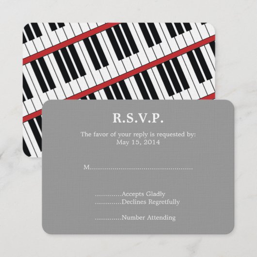 Piano Bruiloft RSVP (Voorkant / Achterkant)