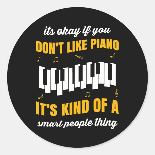 Piano cadeau voor orkestmusici muziekinstrument ronde sticker (Voorkant)