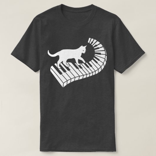 Piano Cat Funny Piano Player Musician Keyboard Pia T-shirt (Design voorkant)