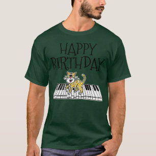 Piano Cat Pianist Verjaardag Muziek Docent Musicus T-shirt