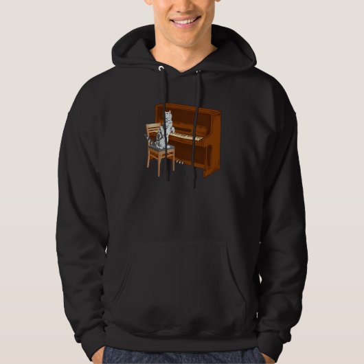 Piano Cat Piano Keyboard Meowsicians Hoodie (Voorkant)