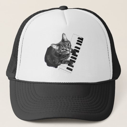 Piano Cat-T-shirt Trucker Pet (Voorkant)