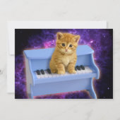 Piano Cat Universe Cosmic Invitation Kaart (Achterkant)
