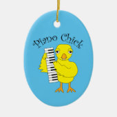 Piano Chick Tekst Keramisch Ornament (Voorkant)