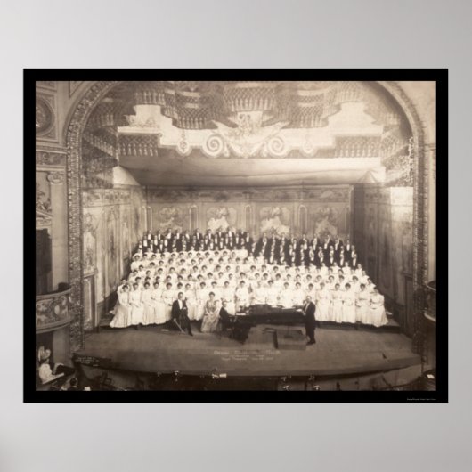 Piano Choir Milwaukee Foto 1906 Poster (Voorkant)