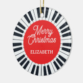 Piano Circle Key Vrolijk Kerstfeest Pianist Muzika Keramisch Ornament (Links)