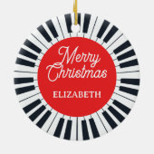 Piano Circle Key Vrolijk Kerstfeest Pianist Muzika Keramisch Ornament (Achterkant)