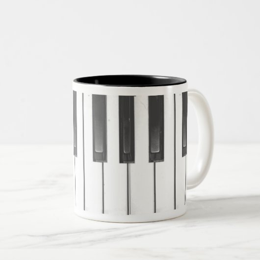 Piano Coffee Cup Tweekleurige Koffiemok (Voorkant rechts)