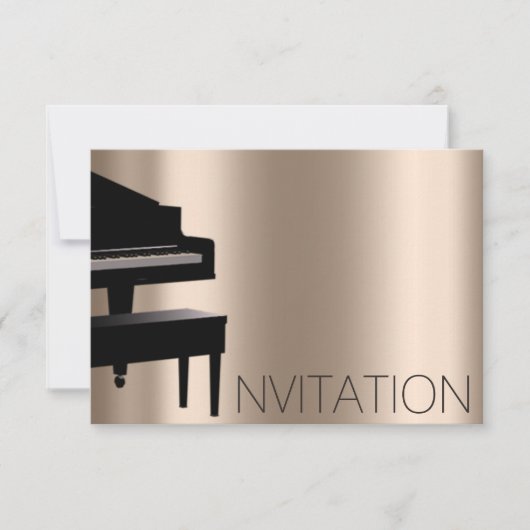 Piano Concert Festival Minimalims VIP Zwart Ivoor Kaart (Voorkant)