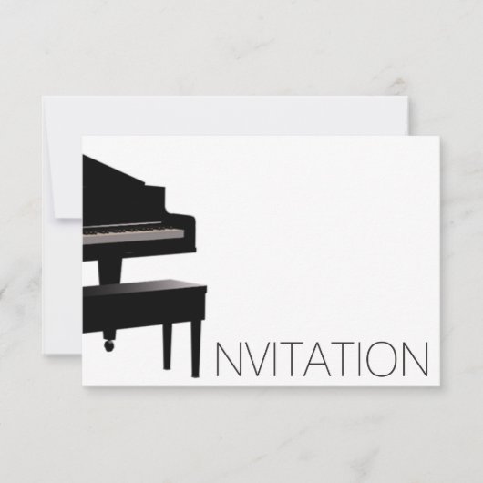 Piano Concert Festival Vip Black White Kaart (Voorkant)