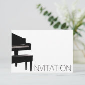 Piano Concert Festival Vip Black White Kaart (Staand voorkant)