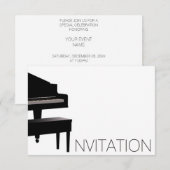 Piano Concert Festival Vip Black White Kaart (Voorkant / Achterkant)