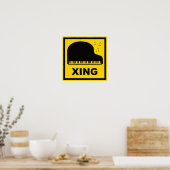 Piano Crossing Xing Traffic Sign. Poster (Keuken)
