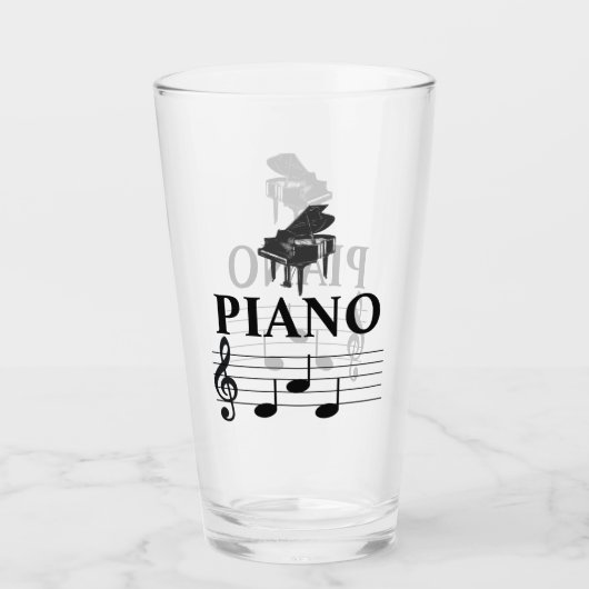 Piano Dad Grand Piano Pianist Music Note Glas (Voorkant)