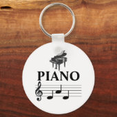 Piano Dad Grand Piano Pianist Music Note Sleutelhanger (Voorkant)