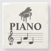 Piano Dad Grand Piano Pianist Music Note Stenen Onderzetter (Voorkant)