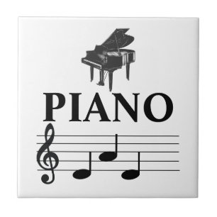 Piano Dad Grand Piano Pianist Music Note Tegeltje