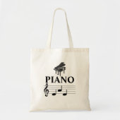 Piano Dad Grand Piano Pianist Music Note Tote Bag (Voorkant)