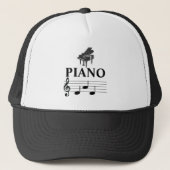 Piano Dad Grand Piano Pianist Music Note Trucker Pet (Voorkant)