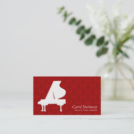 Piano Damask Visitekaartje (Staand voorkant)