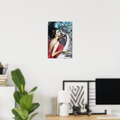 Piano Dames Gevoel Muziek Poster Print - Schilderi (Thuiskantoor)