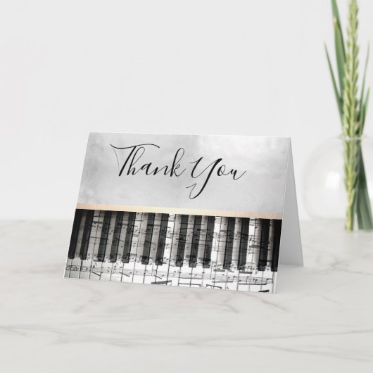 Piano dank u bedankkaart (Voorkant)