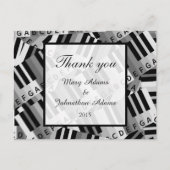 Piano Dank u bruiloft Briefkaart (Voorkant)