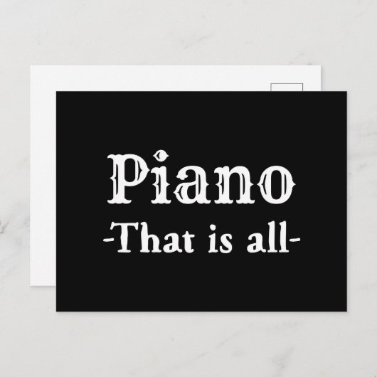 Piano Dat Allemaal Grappige Muziek Is Briefkaart (Voorkant / Achterkant)