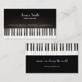 Piano Docent Muziek Lessen Zwart Visitekaartje (Voorkant / Achterkant)